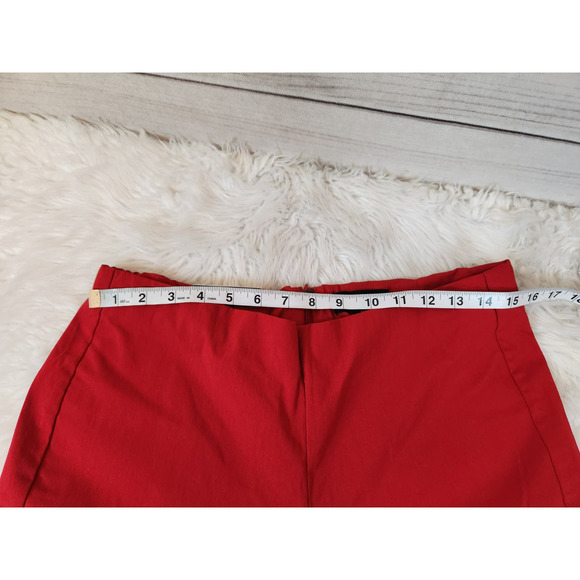 Who What Wear‎ Women's Red Solid Stretch Mid Rise Skinny Cropped Pants Size 14 - Picture 5 of 7